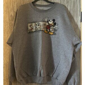Disneyland Resort Authentic Mickey Sweatshirt Crewneck Pullover Gray Size XL Men